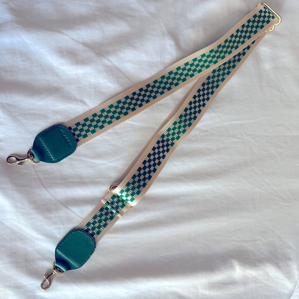Clare V Green Checkered Crossbody Bag Strap